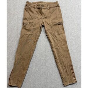 WHITE HOUSE BLACK MARKET Womens Pants "SKIMMER" Size 6 Tan Zippers